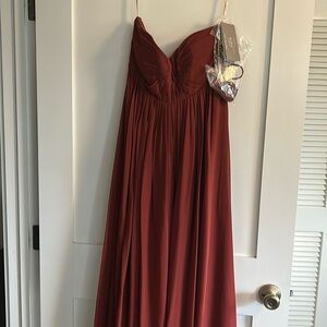 NWT Jenny Yoo Cerise Maternity Dress in Rust Size 6